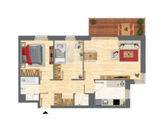 Mieszkanie, 66,36 m², 3 pokoje, piętro 2, oferta nr B-15