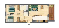 Mieszkanie, 69,00 m², 3 pokoje, piętro 2, oferta nr B-54