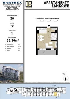 Mieszkanie, 35,26 m², 1 pokój, piętro 4, oferta nr 26