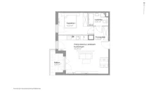 Mieszkanie, 46,52 m², 2 pokoje, piętro 1, oferta nr E.007