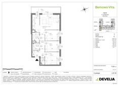 Mieszkanie, 75,86 m², 4 pokoje, piętro 1, oferta nr B3/1/B39