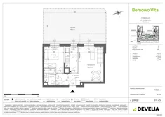 Mieszkanie, 43,16 m², 2 pokoje, parter, oferta nr B4/0/B25