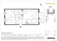 Mieszkanie, 61,60 m², 3 pokoje, piętro 1, oferta nr B4/1/B35