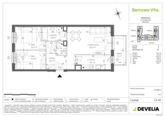 Mieszkanie, 61,60 m², 3 pokoje, piętro 2, oferta nr B4/2/B44
