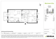 Mieszkanie, 62,42 m², 3 pokoje, piętro 2, oferta nr B4/2/C86