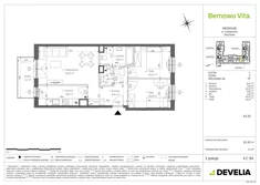 Mieszkanie, 62,42 m², 3 pokoje, piętro 4, oferta nr B4/4/C94