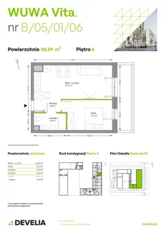 Mieszkanie, 38,59 m², 2 pokoje, piętro 5, oferta nr B.05.01.06