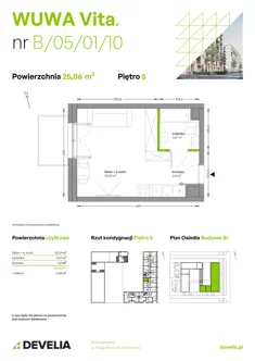 Mieszkanie, 25,06 m², 1 pokój, piętro 5, oferta nr B.05.01.10