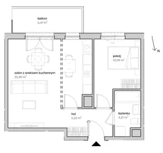 Mieszkanie, 44,92 m², 2 pokoje, piętro 7, oferta nr B/07/171