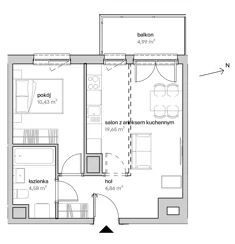 Mieszkanie, 39,52 m², 2 pokoje, piętro 3, oferta nr D/03/224