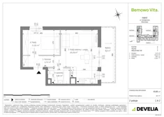 Mieszkanie, 40,86 m², 2 pokoje, piętro 1, oferta nr B3/1/A2