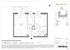 Mieszkanie, 44,04 m², 2 pokoje, piętro 5, oferta nr B3/5/B73