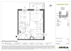 Mieszkanie, 41,52 m², 2 pokoje, piętro 5, oferta nr B4/5/A19