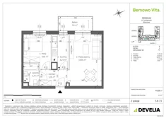 Mieszkanie, 44,06 m², 2 pokoje, piętro 5, oferta nr B4/5/B73