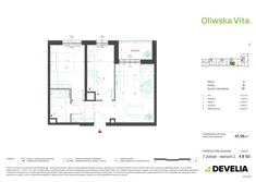 Mieszkanie, 45,96 m², 2 pokoje, piętro 4, oferta nr 4B50