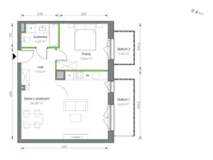 Mieszkanie, 54,27 m², 2 pokoje, piętro 2, oferta nr 2/B/1/11