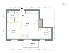 Mieszkanie, 49,83 m², 2 pokoje, piętro 2, oferta nr 1/A/2/53