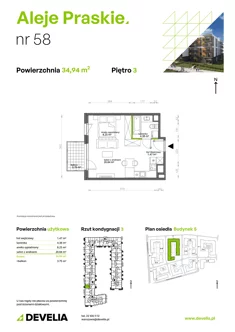 Mieszkanie, 34,94 m², 1 pokój, piętro 3, oferta nr 058/5