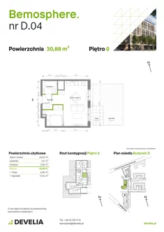 Mieszkanie, 30,88 m², 1 pokój, parter, oferta nr D/004