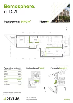 Mieszkanie, 54,90 m², 3 pokoje, parter, oferta nr D/021