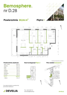 Mieszkanie, 80,06 m², 4 pokoje, piętro 1, oferta nr D/028