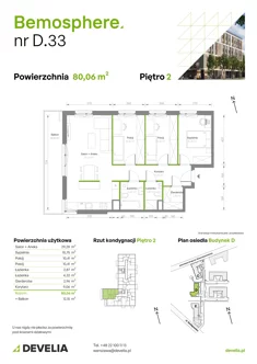 Mieszkanie, 80,06 m², 4 pokoje, piętro 2, oferta nr D/033