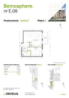 Mieszkanie, 41,43 m², 2 pokoje, piętro 2, oferta nr E/008