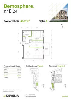 Mieszkanie, 45,67 m², 2 pokoje, piętro 5, oferta nr E/024
