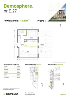 Mieszkanie, 45,81 m², 2 pokoje, parter, oferta nr E/027