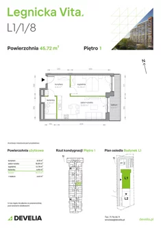 Mieszkanie, 45,72 m², 2 pokoje, piętro 1, oferta nr L1/1/8