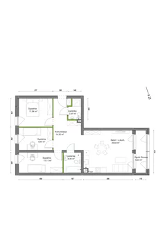 Mieszkanie, 85,30 m², 4 pokoje, piętro 2, oferta nr B1/B/15