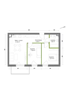 Mieszkanie, 58,47 m², 3 pokoje, piętro 1, oferta nr B1/C/06