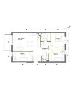 Mieszkanie, 75,64 m², 4 pokoje, piętro 1, oferta nr B2/F/07
