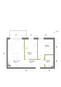 Mieszkanie, 58,47 m², 3 pokoje, piętro 2, oferta nr B2/F/20