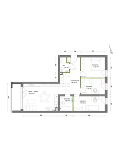 Mieszkanie, 77,25 m², 4 pokoje, piętro 1, oferta nr B2/G/06