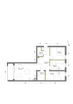 Mieszkanie, 77,25 m², 4 pokoje, piętro 2, oferta nr B2/G/11
