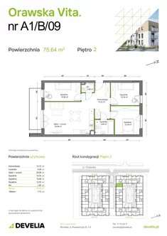 Mieszkanie, 75,64 m², 4 pokoje, piętro 2, oferta nr A1/B/09