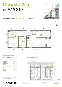 Mieszkanie, 70,14 m², 4 pokoje, piętro 2, oferta nr A1/C/19