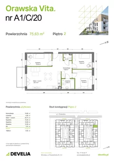 Mieszkanie, 75,63 m², 4 pokoje, piętro 2, oferta nr A1/C/20