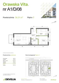 Mieszkanie, 54,31 m², 3 pokoje, piętro 2, oferta nr A1/D/08