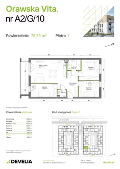 Mieszkanie, 75,63 m², 4 pokoje, piętro 1, oferta nr A2/G/10