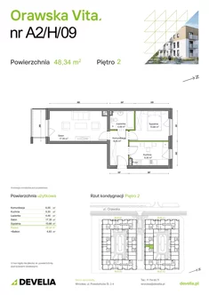Mieszkanie, 48,34 m², 2 pokoje, piętro 2, oferta nr A2/H/09