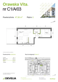 Mieszkanie, 47,98 m², 2 pokoje, parter, oferta nr C1/A/03