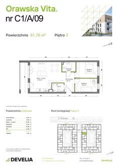Mieszkanie, 61,76 m², 3 pokoje, piętro 2, oferta nr C1/A/09