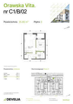 Mieszkanie, 35,85 m², 2 pokoje, parter, oferta nr C1/B/02