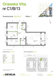 Mieszkanie, 85,28 m², 4 pokoje, piętro 2, oferta nr C1/B/13