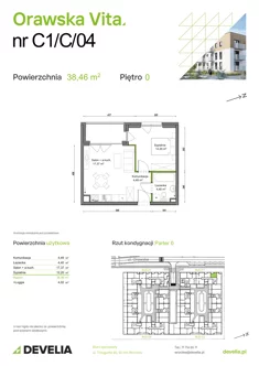 Mieszkanie, 38,46 m², 2 pokoje, parter, oferta nr C1/C/04