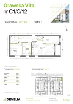 Mieszkanie, 70,14 m², 4 pokoje, piętro 1, oferta nr C1/C/12