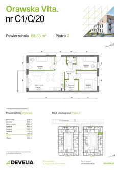 Mieszkanie, 68,33 m², 4 pokoje, piętro 2, oferta nr C1/C/20