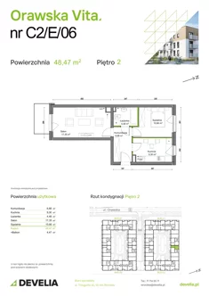 Mieszkanie, 48,47 m², 2 pokoje, piętro 2, oferta nr C2/E/06